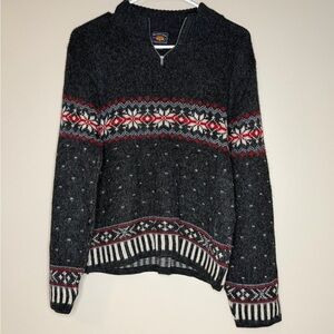 Route 66 Black and Red Patterned Sweater